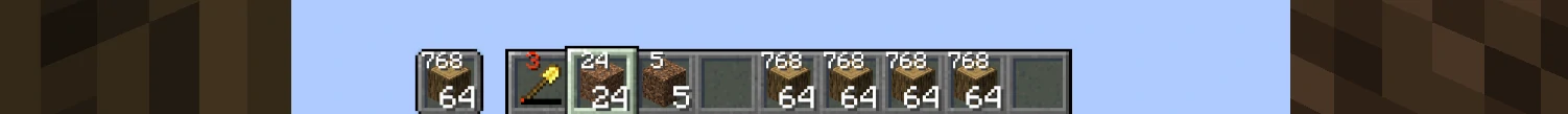 image showing how item counts are rendered near the hot-bar